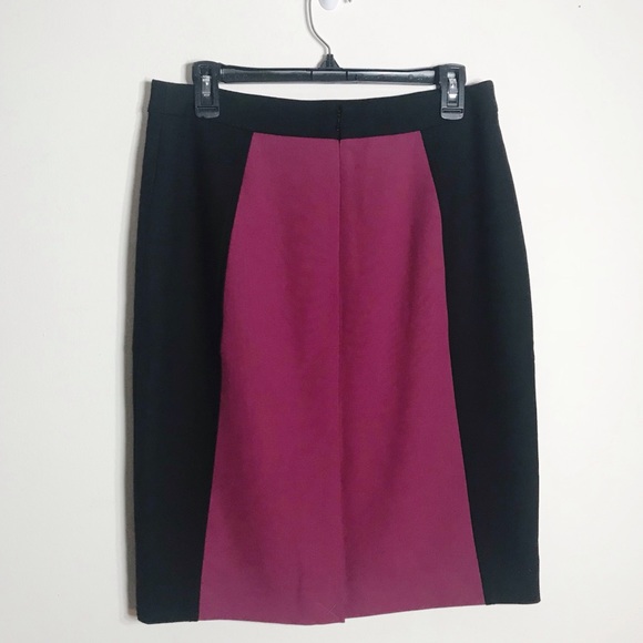 Halogen Color Block Pencil Skirt Black Wine - Picture 2 of 8